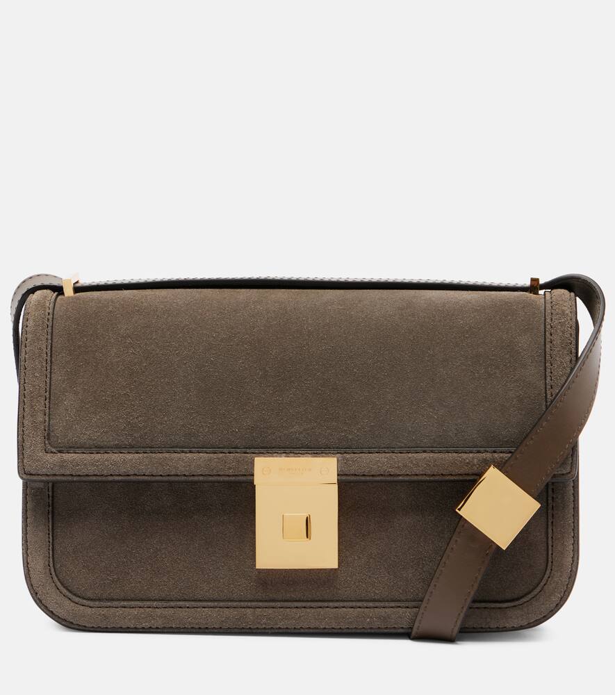 

Парижская замшевая сумка кросс-боди DeMellier, Deep Olive F02