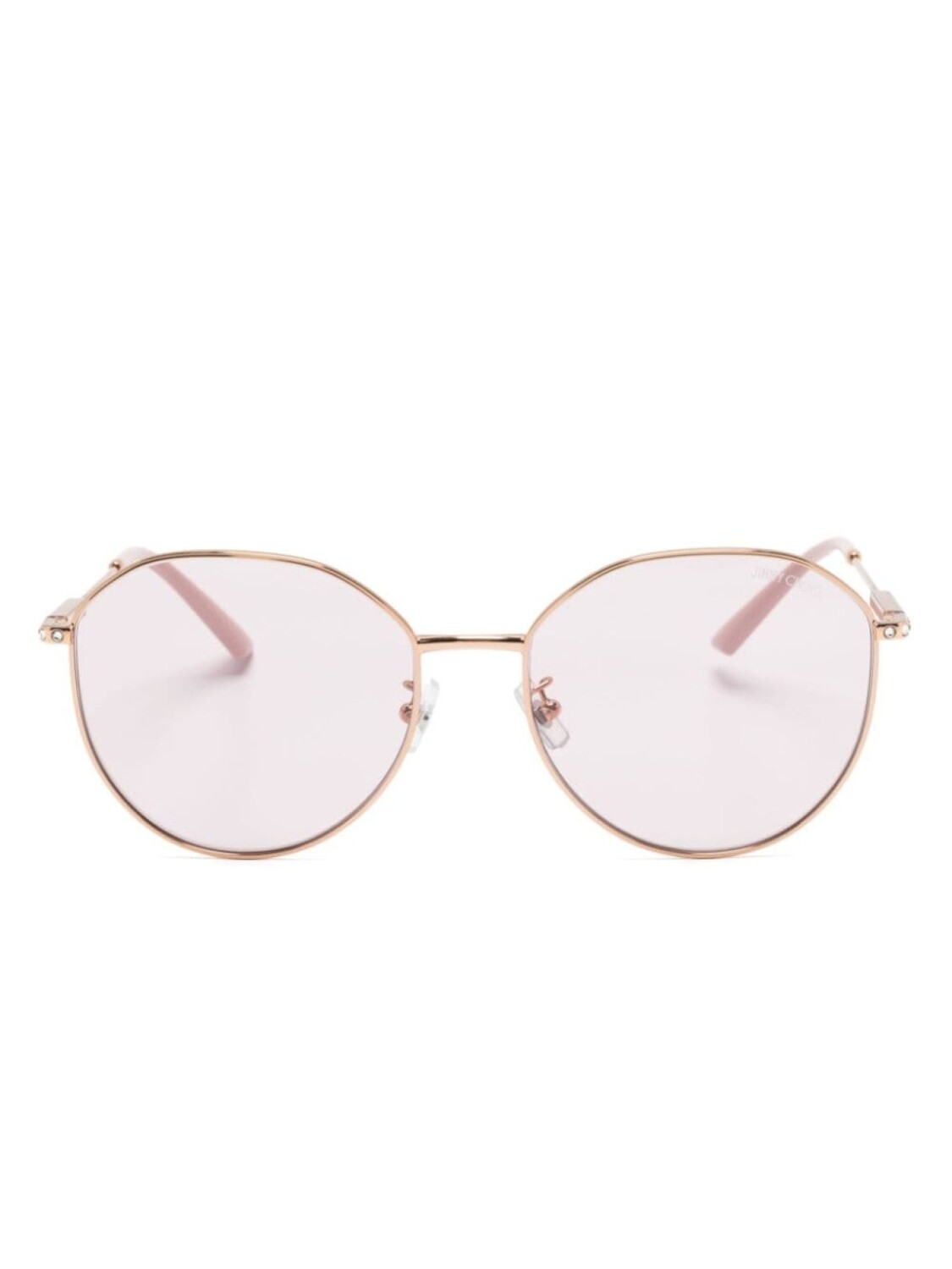 

Jimmy Choo Eyewear солнцезащитные очки в геометричной оправе с кристаллами, розовый