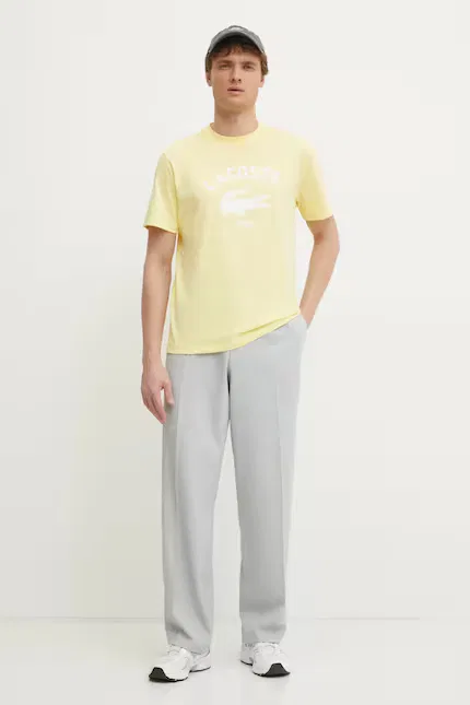 Футболка хлопковая с принтом Lacoste, желтый — фото 2