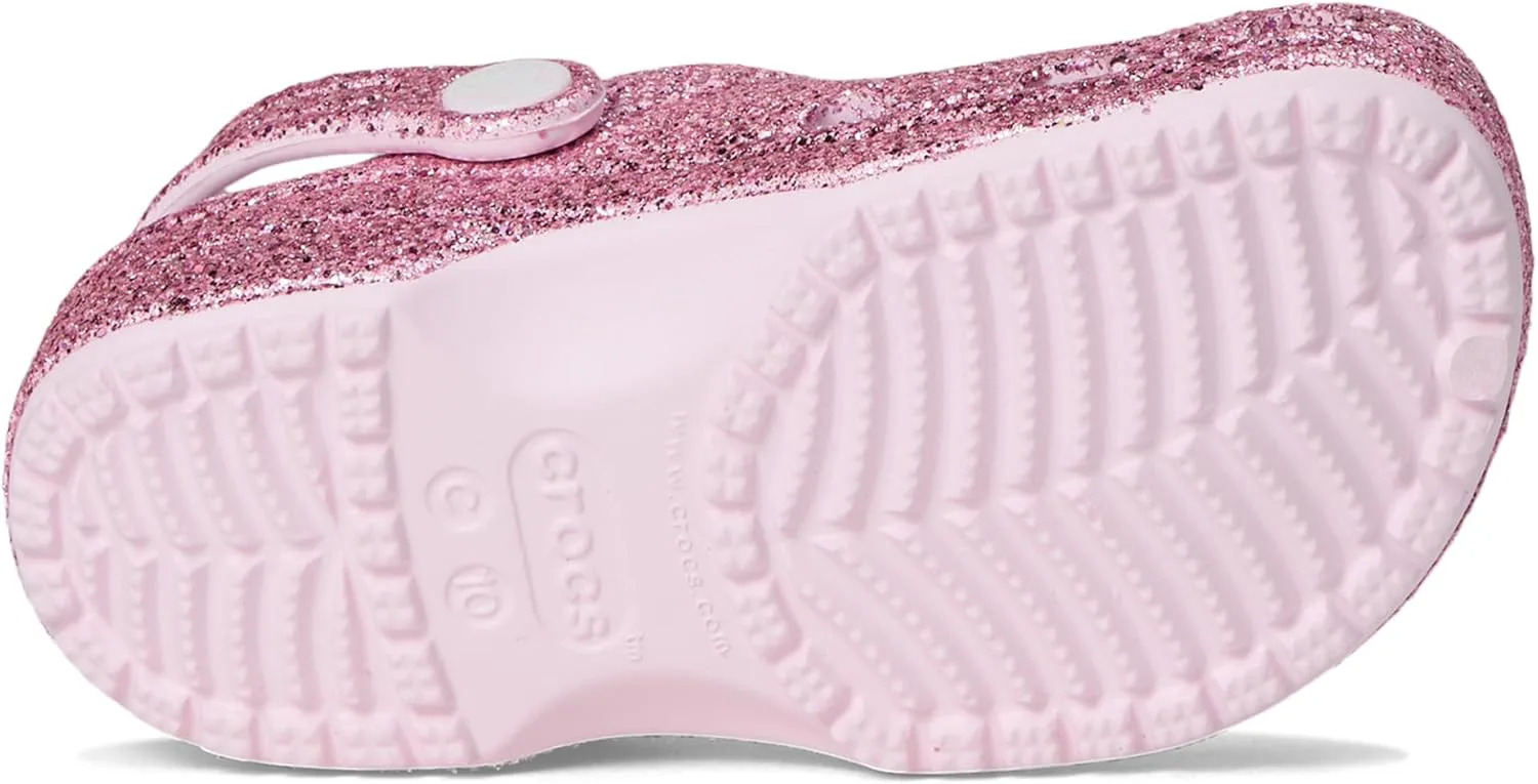 Детские кроксы Crocs Classic с блестками, розовый — фото 3
