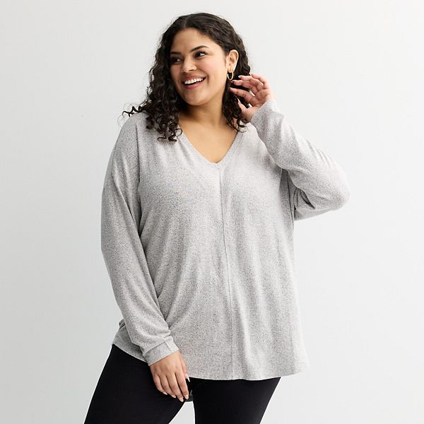 

Туника с V-образным вырезом и длинным рукавом Plus size Sonoma Goods For Life, Filigree