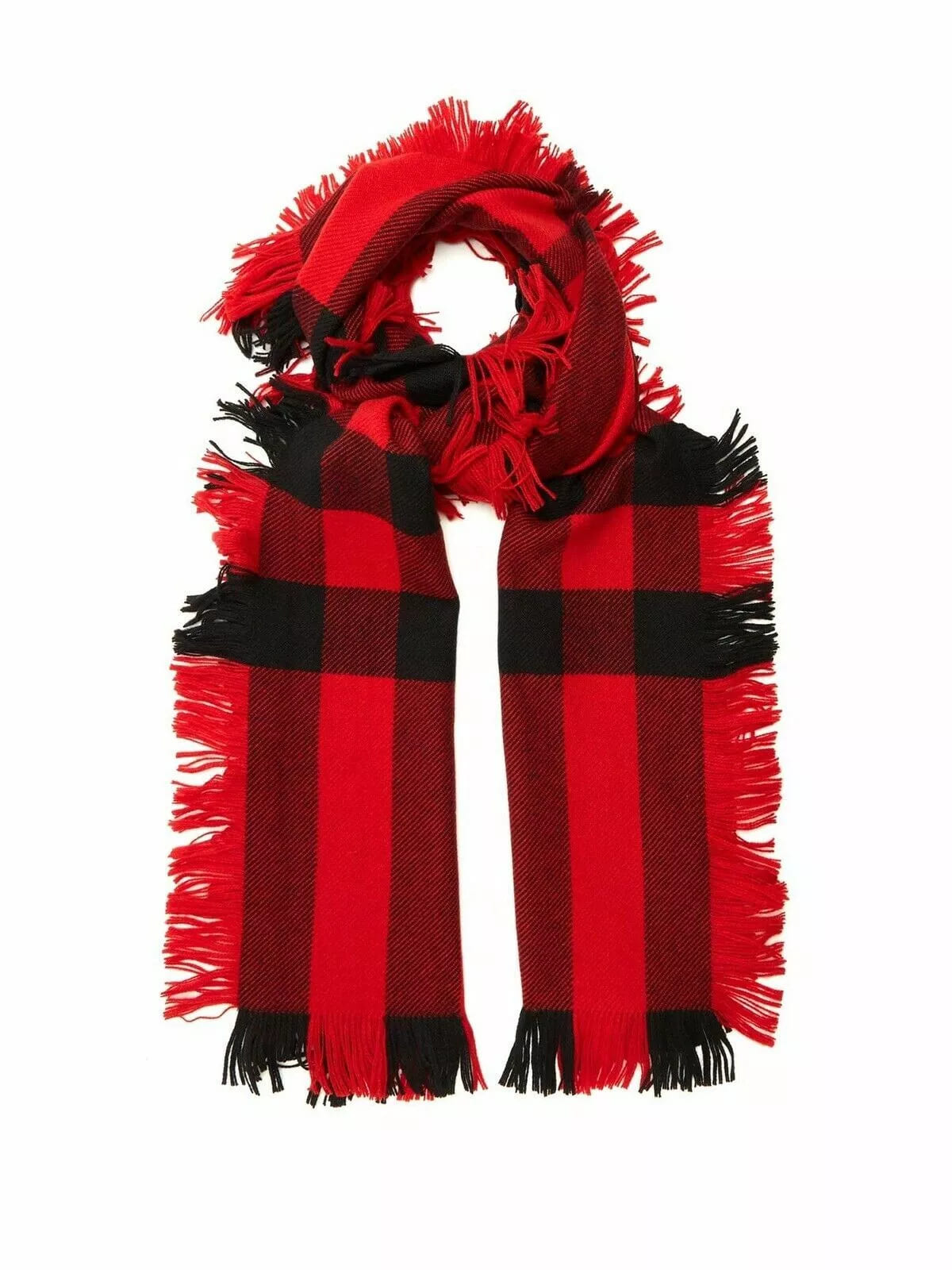 

Новый шерстяной шарф Burberry Half Mega Fashion Plaid Check с бахромой, красный