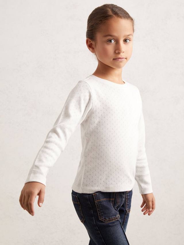 

Детская футболка с длинным рукавом из хлопка Poppy Reiss, White