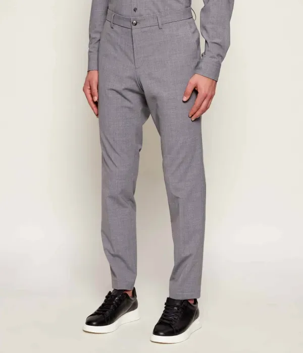 Шерстяные брюки P-Genius-CW-WG-261 slim fit Boss, серый — фото 3