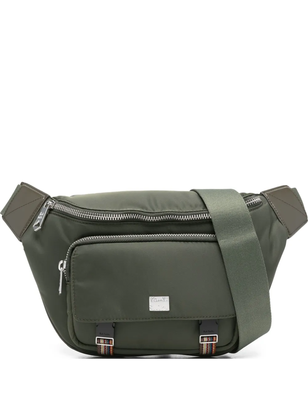 

Поясная сумка с застежкой-молнией и пластиной с логотипом Paul Smith, зеленый