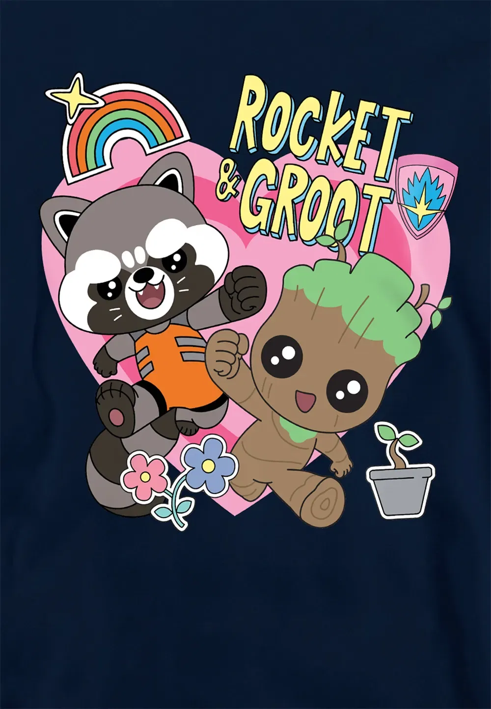 Детская худи Marvel Guardians Of The Galaxy Rocket And Groot Bff, темно-синий, темно-синий — фото 2