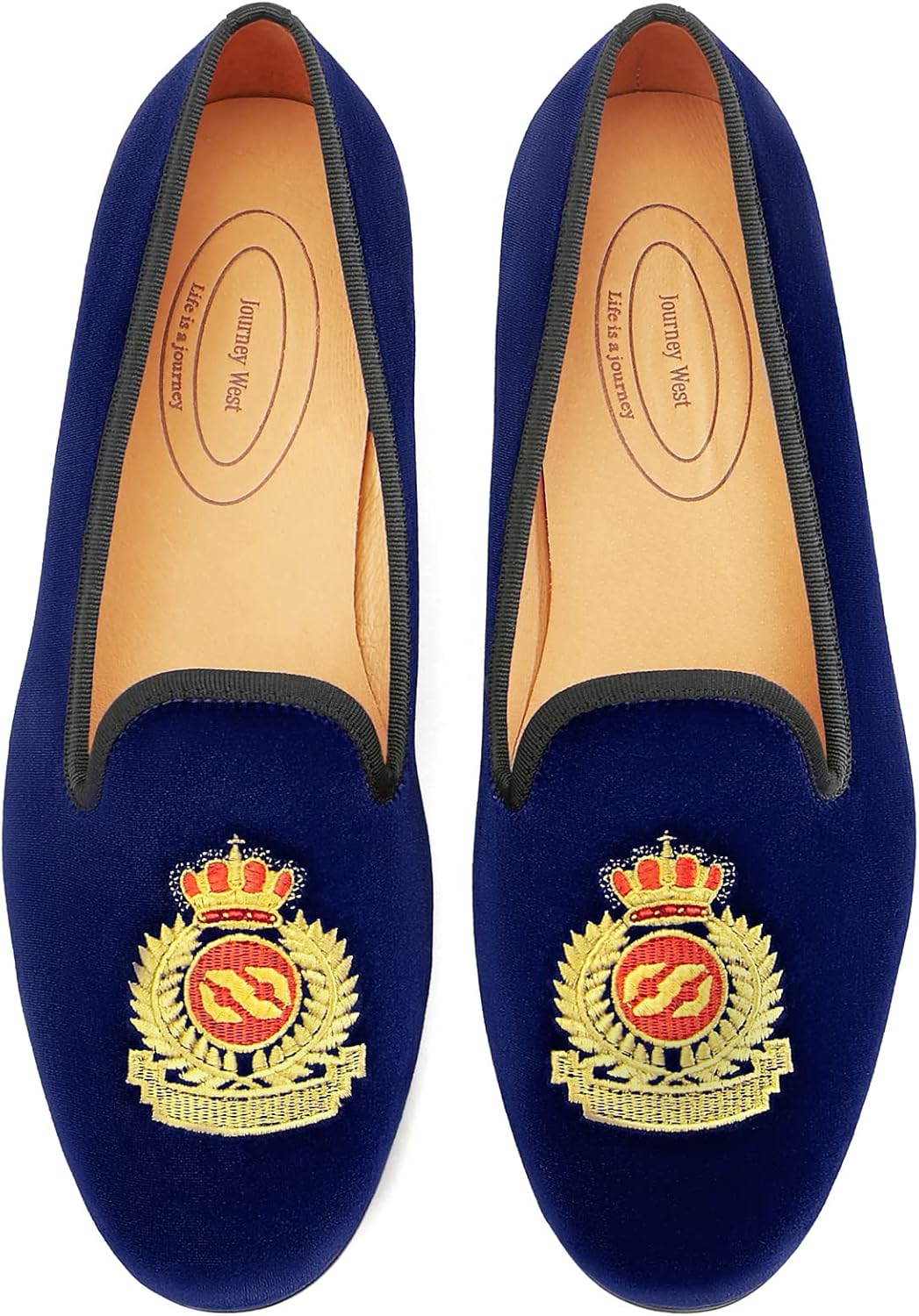 

Мужские бархатные лоферы Journey West с вышивкой, слипоны, туфли для смокинга для мужчин, синий