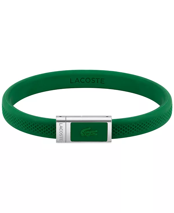

Мужской силиконовый браслет Lacoste, green