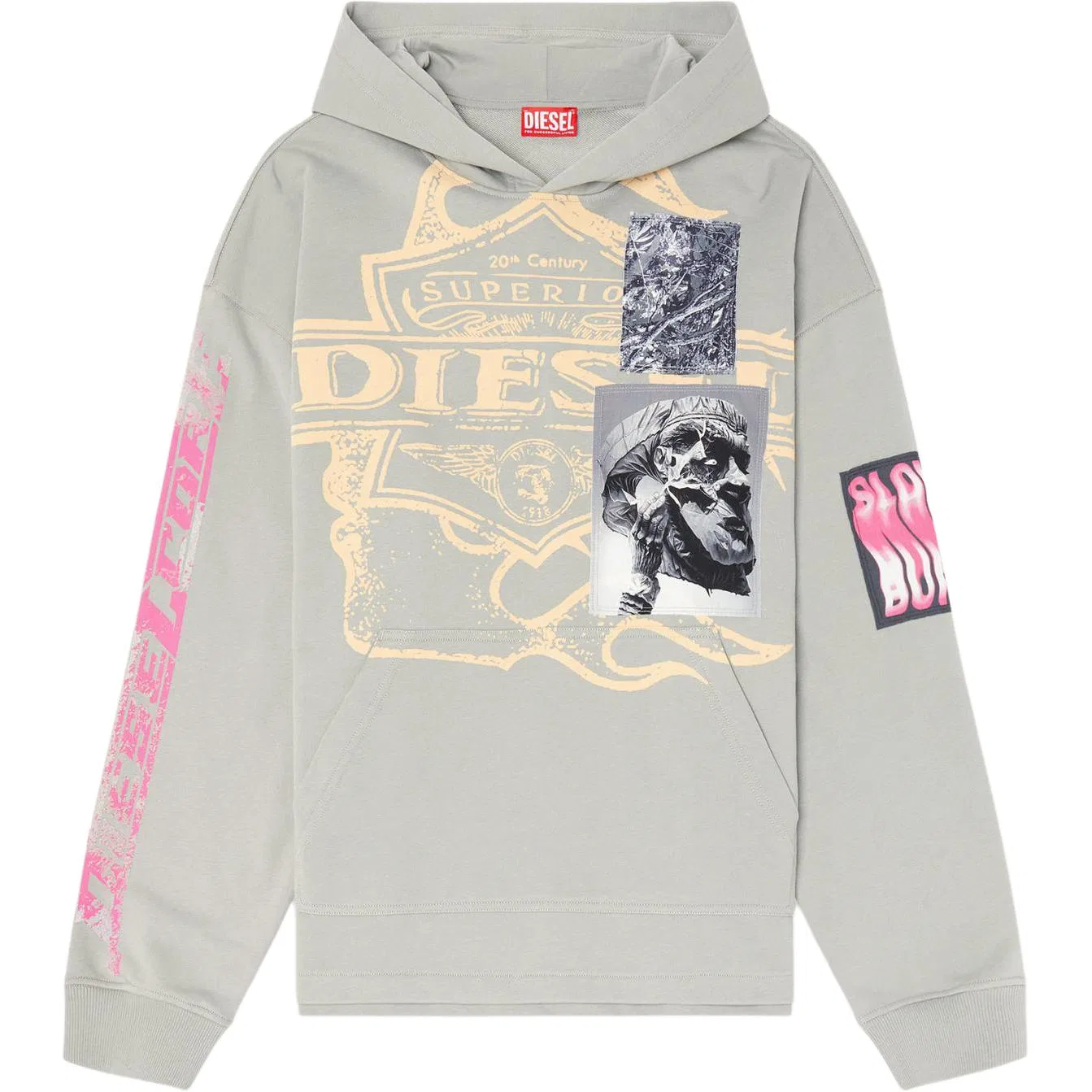 Худи Diesel S Baxt R1 серое