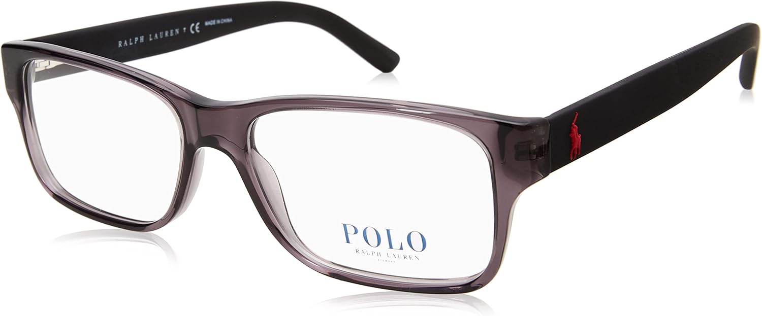 

POLO RALPH LAUREN мужские Ph2117 прямоугольные оправы для очков, Shiny Transparent Grey/Demo Lens
