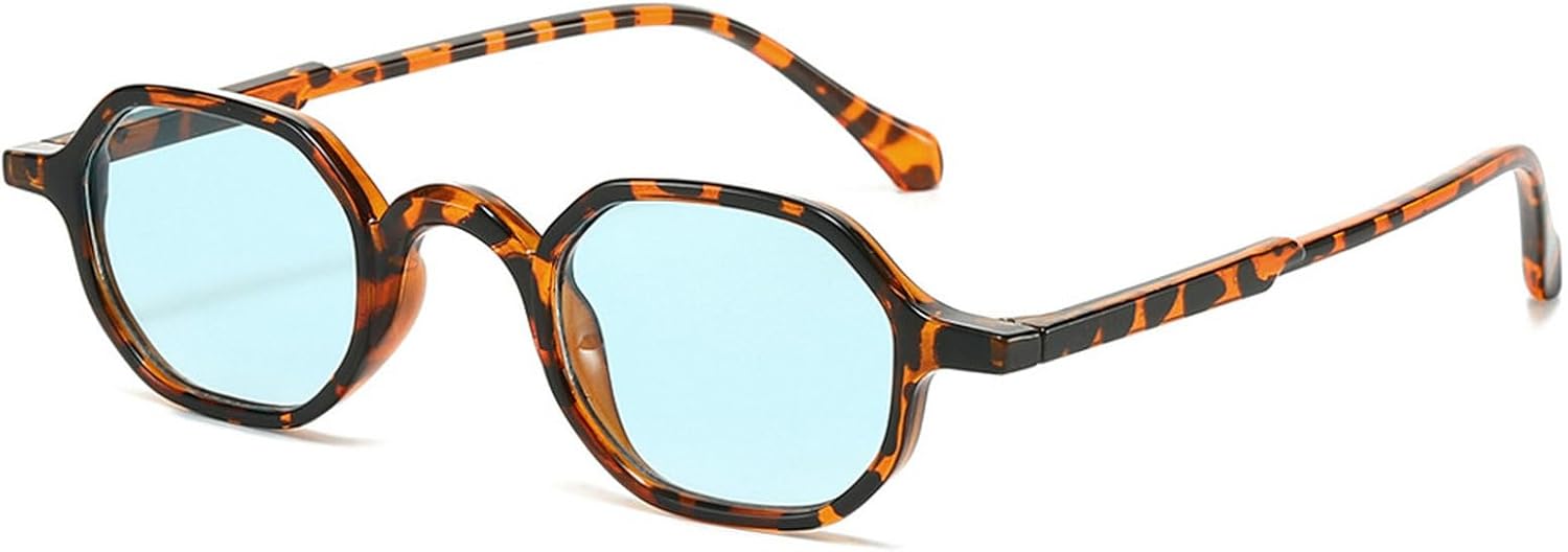 

Солнцезащитные очки в стиле ретро, ​​квадратные, для женщин и мужчин, винтажный стиль 90-х, модные многоугольные солнцезащитные очки, женские солнцезащитные очки синего и зеленого цвета mincl, Leopard Blue