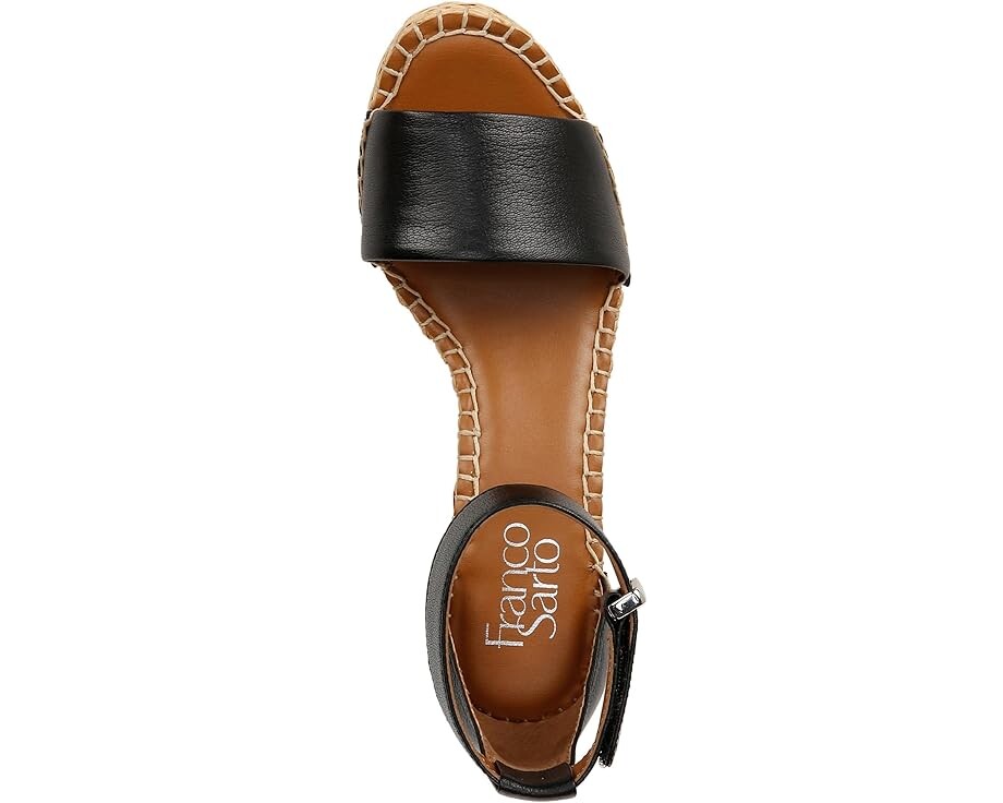Сандалии Franco Sarto Clemens Raffia Espadrille Wedge Heel, цвет Black Leather — фото 2