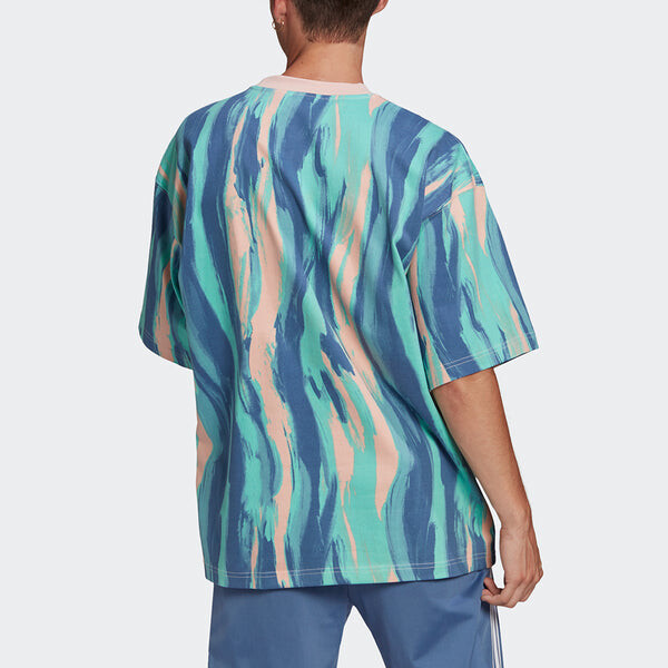 Футболка originals grx dtc tee aop large printing round neck sports short sleeve Adidas, мультиколор — фото 3