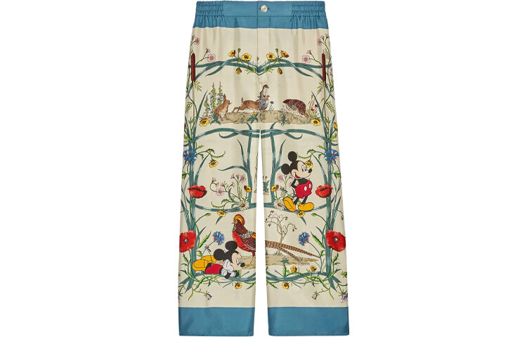 

Брюки женские Disney x Gucci, бежевый / голубой