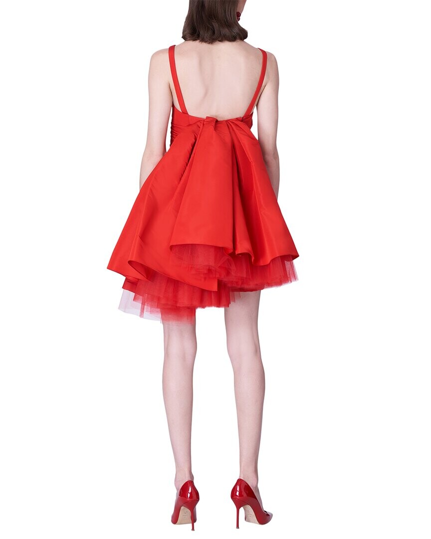 

Платье Carolina Herrera с тонким шелковым лифом и запахом на тонких бретелях, красный