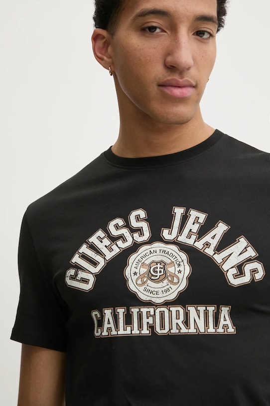 

Хлопковая футболка Guess Jeans, черный