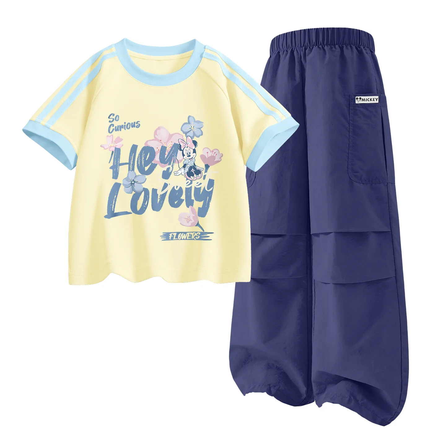 Детский спортивный комплект Casual Sportswear из 2 предметов Disney, Di Dianyuan Honey Floral Yellow+Di HU Long Hook-and-Loop K Black — фото 3