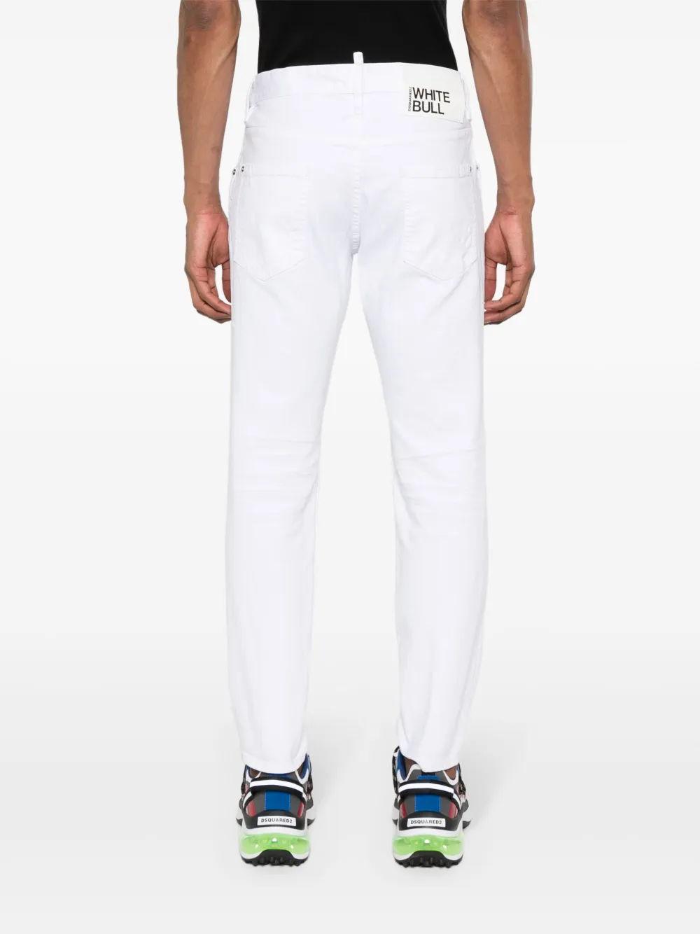 Узкие джинсы White Bull Skater средней посадки DSQUARED2, белый — фото 4