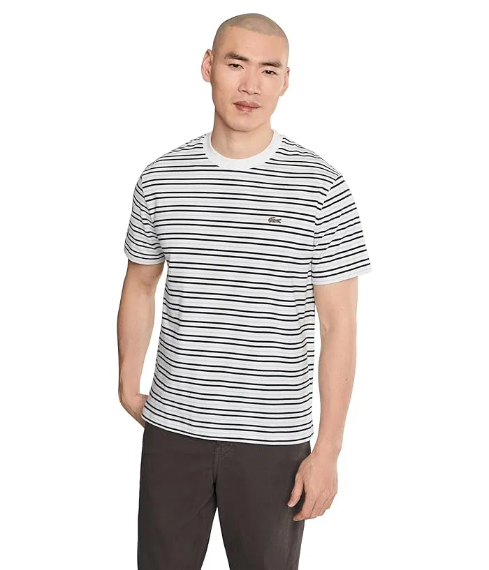Футболка полосатая Lacoste, Blackbird/White
