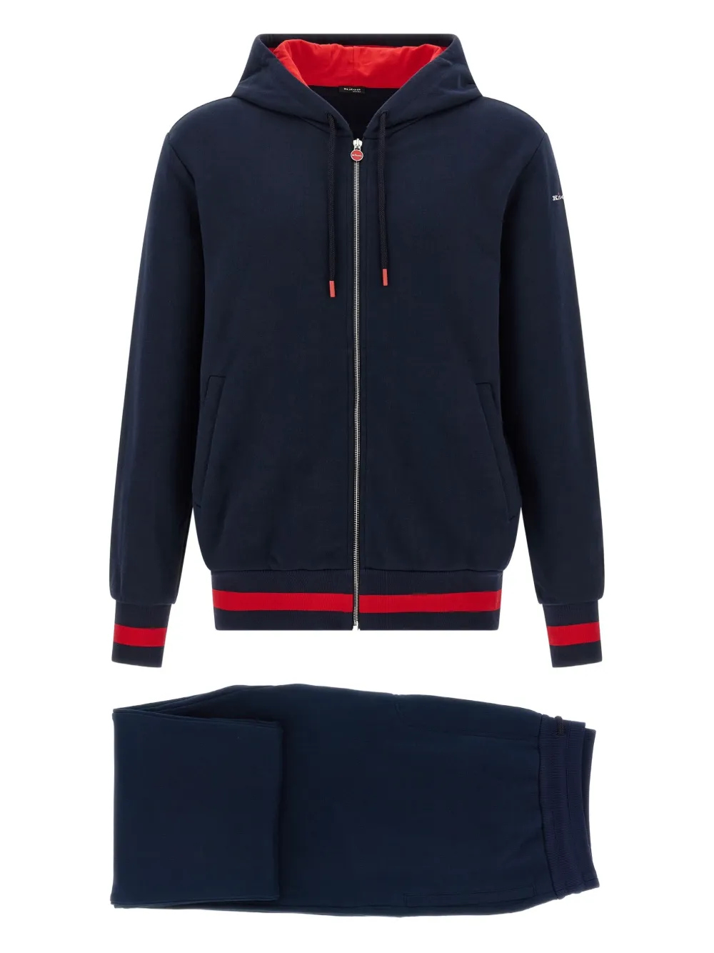 

Спортивный костюм из хлопка с контрастными вставками Kiton, синий