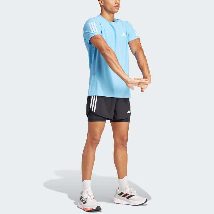 Футболка мужская небесно-голубая Adidas, голубой — фото 4