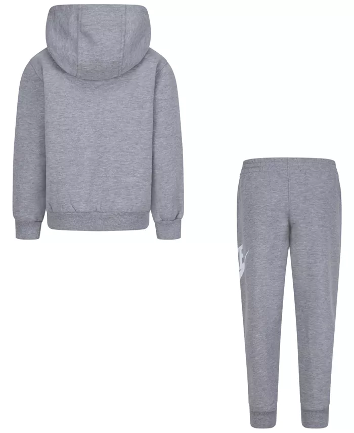 Комплект из 2 предметов: флисовая кофта с логотипом и спортивные штаны Little Boys Club Nike, серый — фото 2