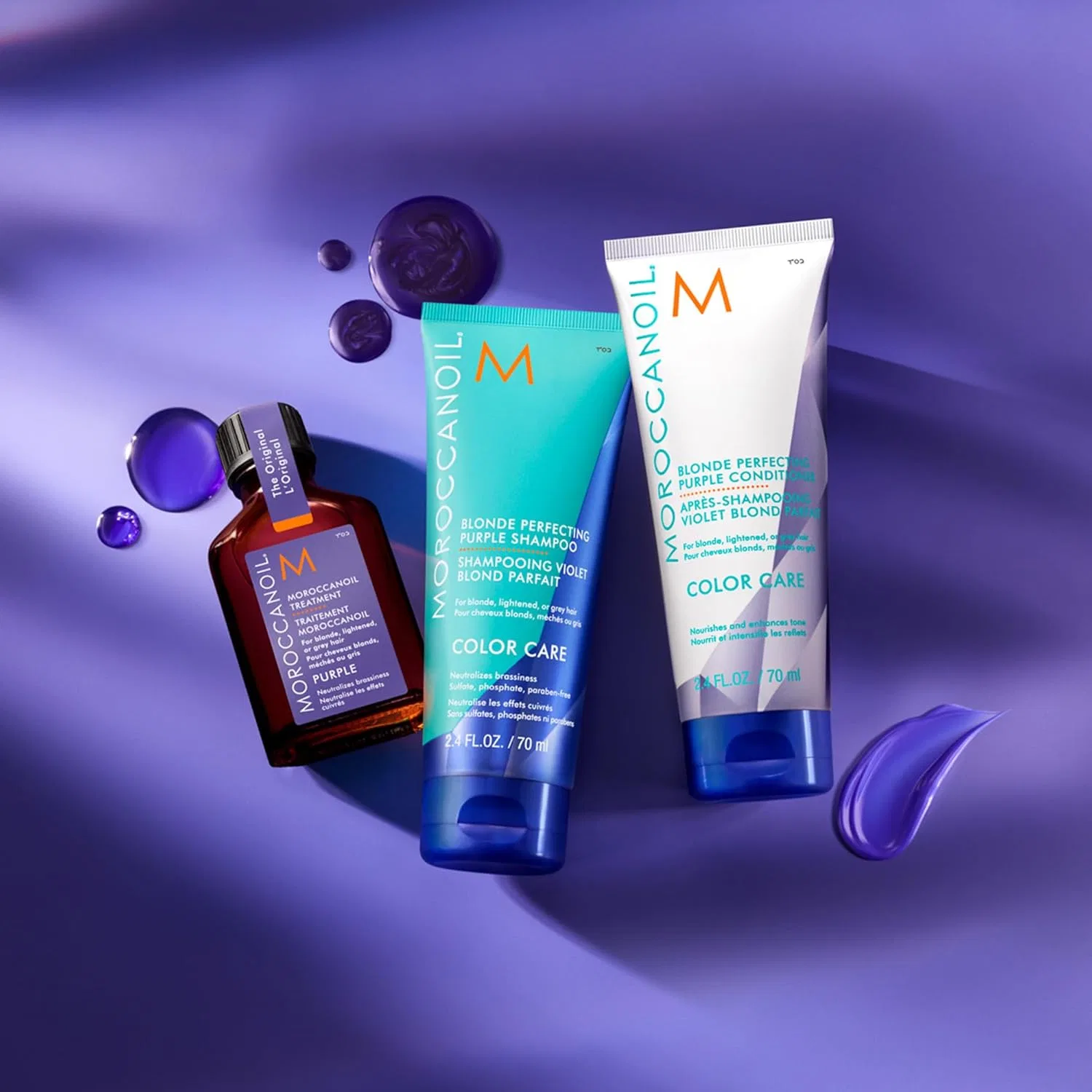 Фиолетовый кондиционер для светлых волос «Blonde Perfecting» от Moroccanoil — фото 4