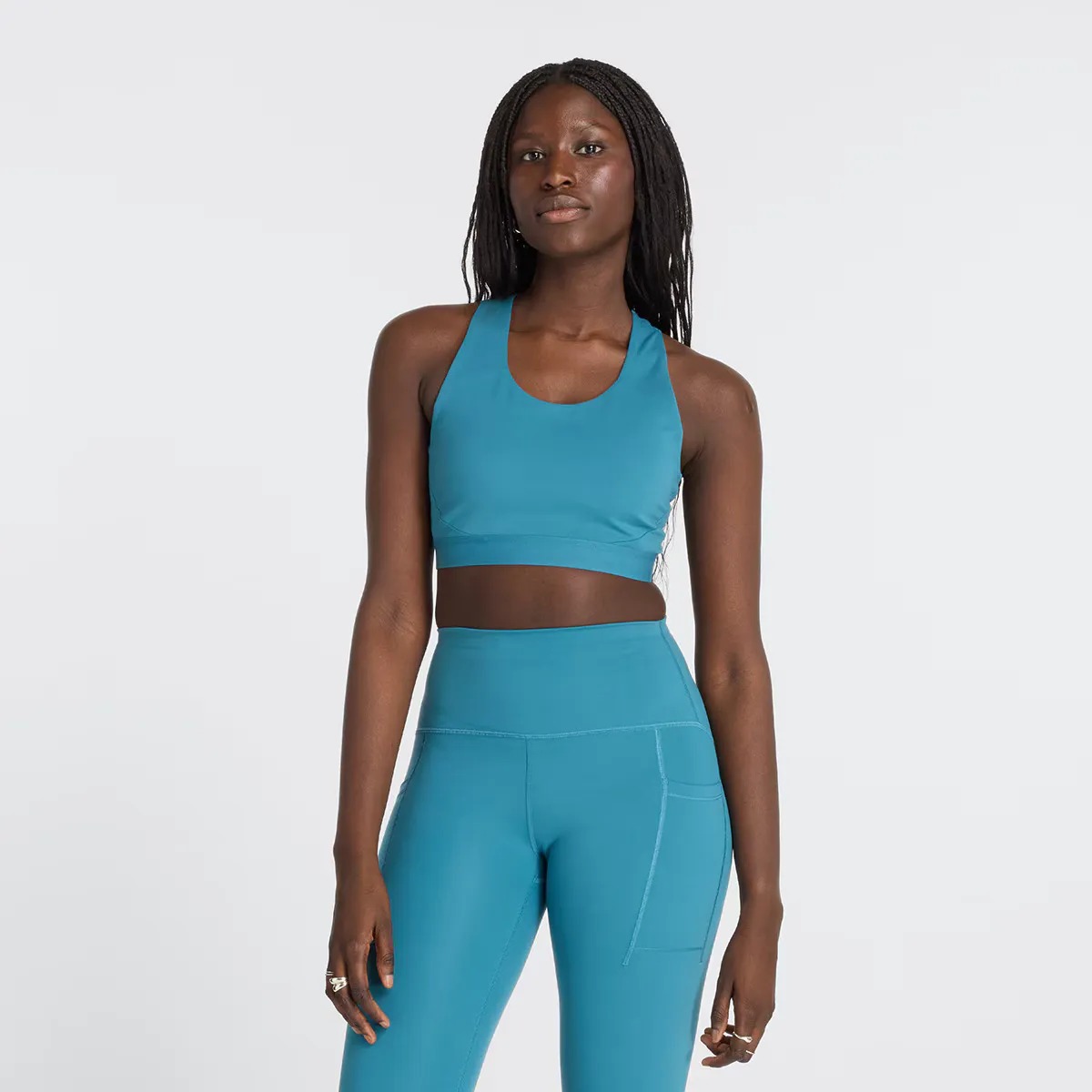 

NB Sleek Medium Support Pocket Sports New Balance женский бюстгальтер, синий
