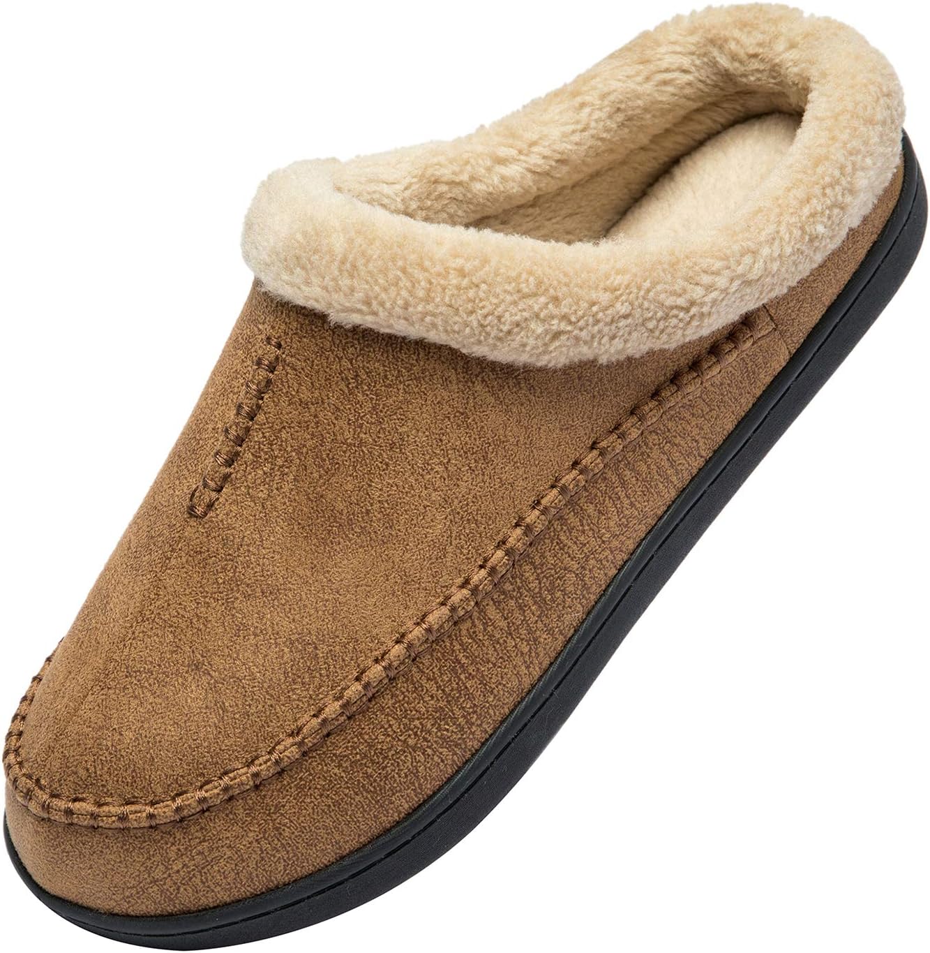 

Мужские мокасины WOTTE из искусственной кожи с флисовой подкладкой и эффектом памяти, домашние тапочки для использования дома и на улице, коричневый