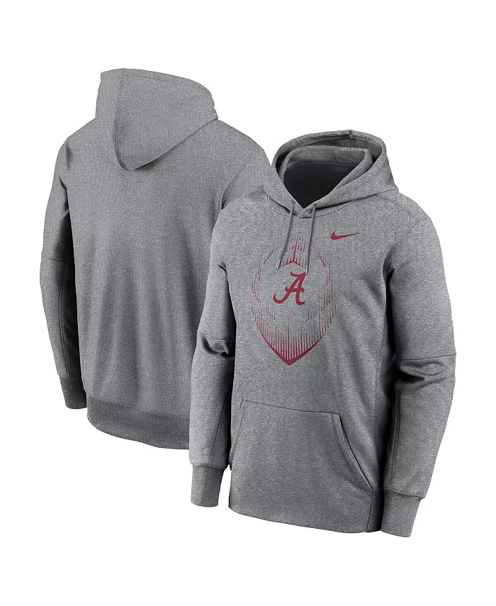 

Мужская толстовка с капюшоном из флиса Heather Gray Alabama Crimson Tide Football Icon Performance Nike