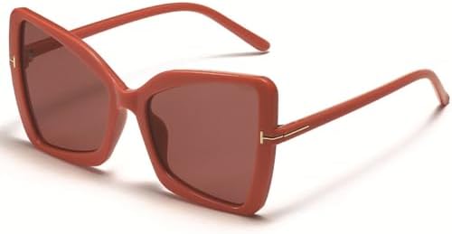 

Солнцезащитные очки в ретро-стиле с большой оправой 2027 года для женщин, модные солнцезащитные очки увеличенной формы для мужчин с защитой от УФ-излучения UV400 MTZJH, Red Red