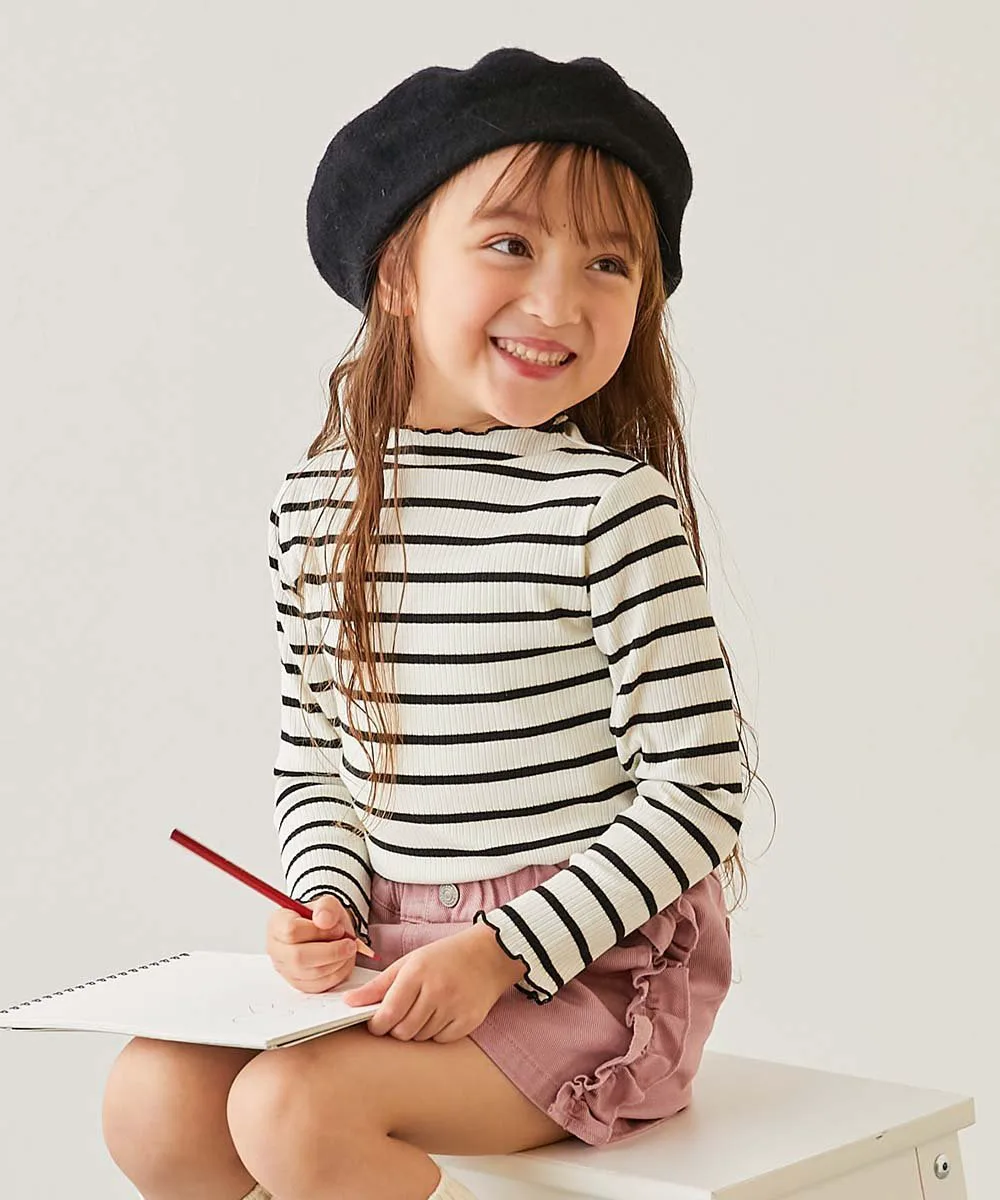 Футболка с длинным рукавом Mellow Rib, длинная футболка, модель 25AW Devirock, Border - Off-white