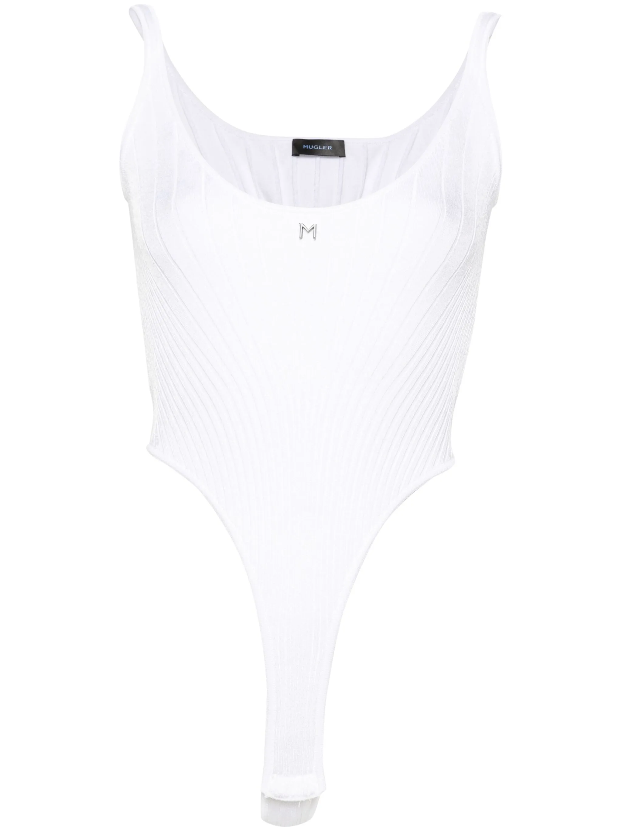 

Трикотажное боди с логотипом Mugler, белый