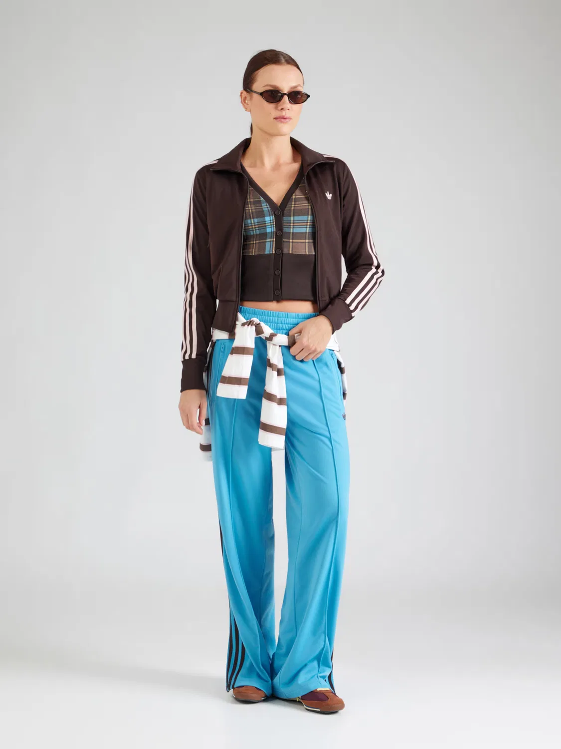 Толстовка на молнии Adidas Originals Firebird Classic темно-коричневого цвета — фото 4