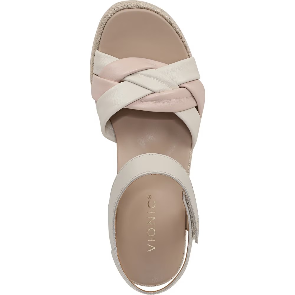 Босоножки на танкетке Saratoga wedge sandal Vionic, cream / cameo rose leather — фото 4