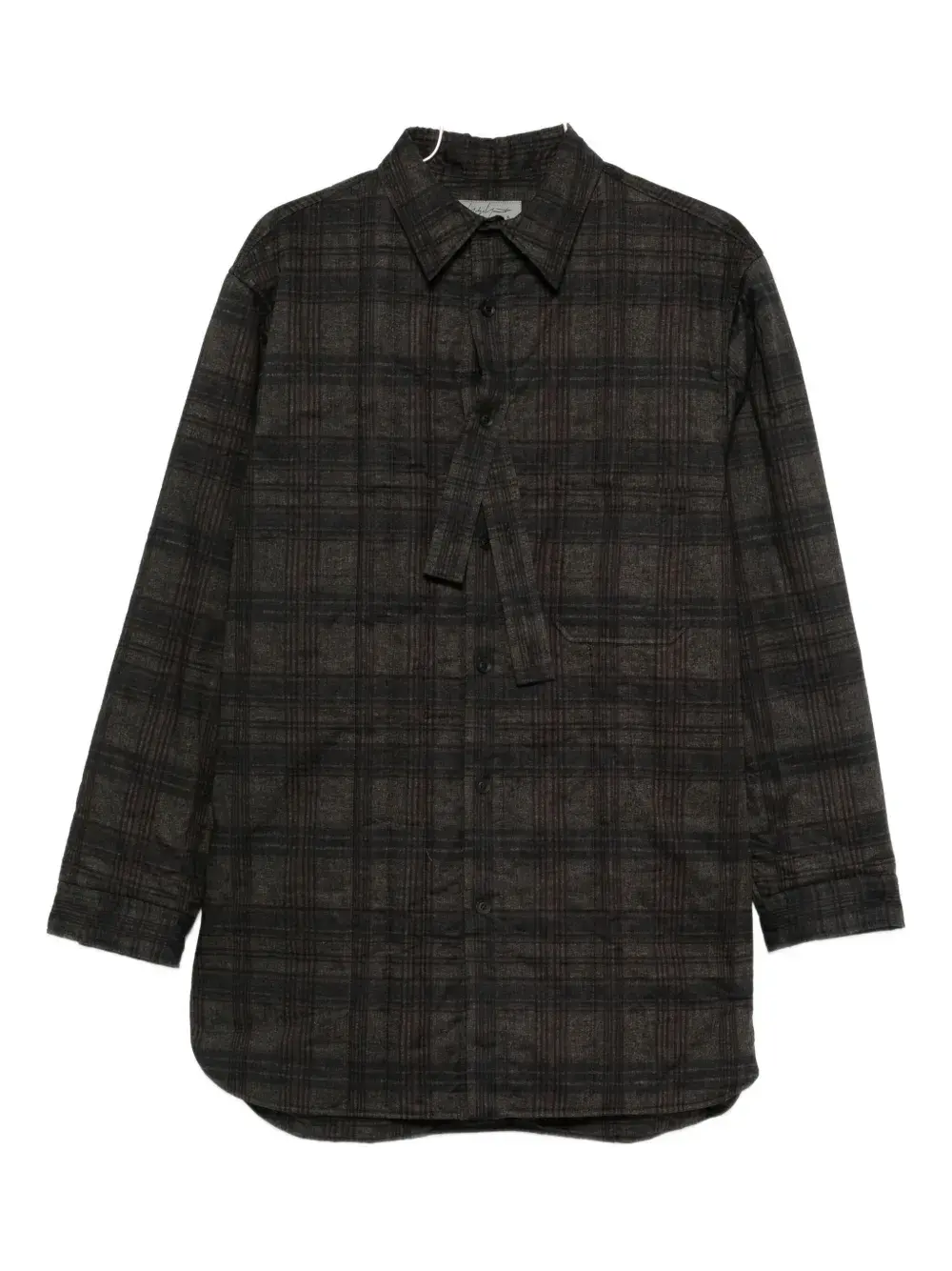

Рубашка в клетку Yohji Yamamoto, коричневый