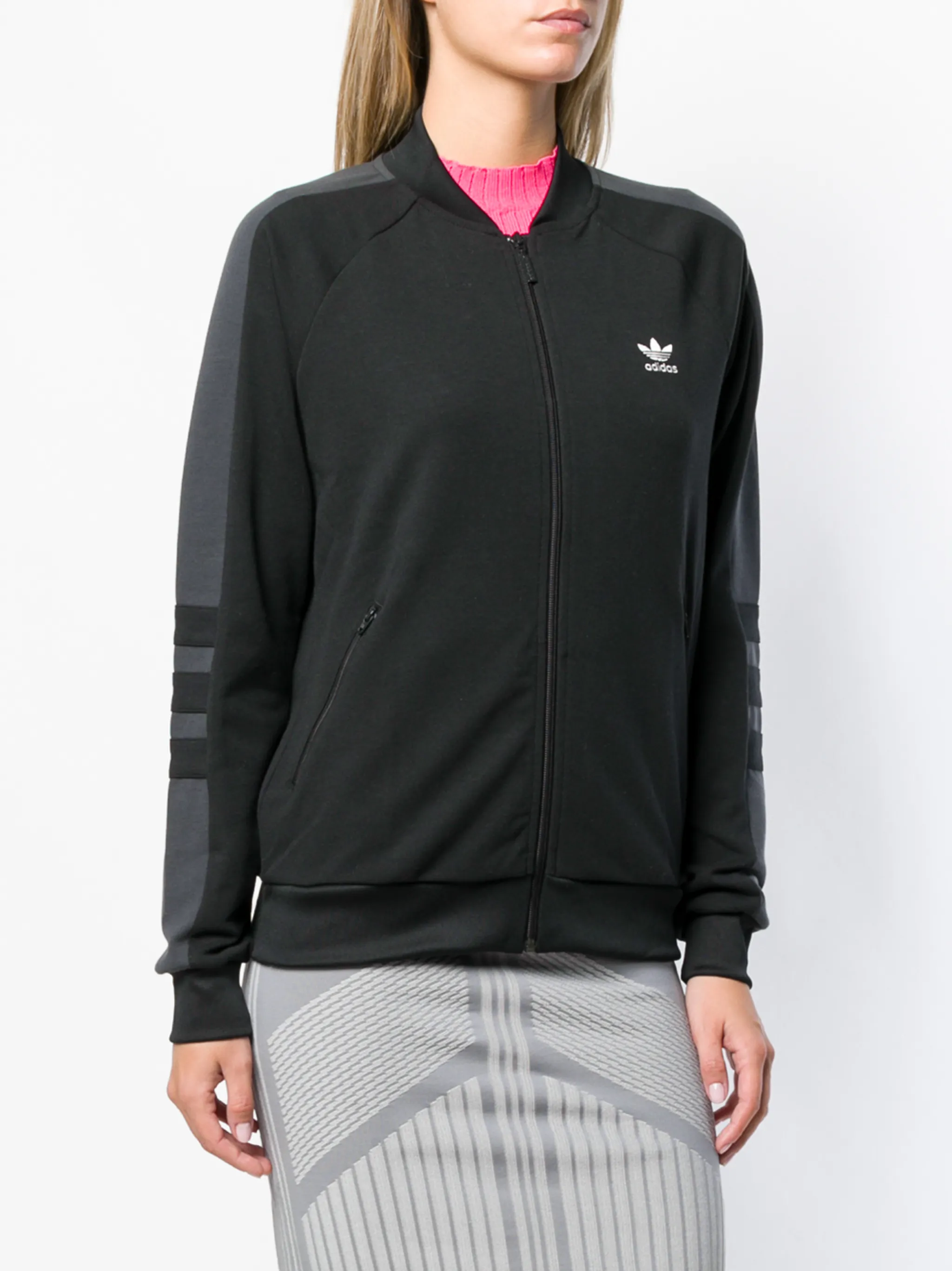 Спортивная куртка с полосками Adidas, черный — фото 4