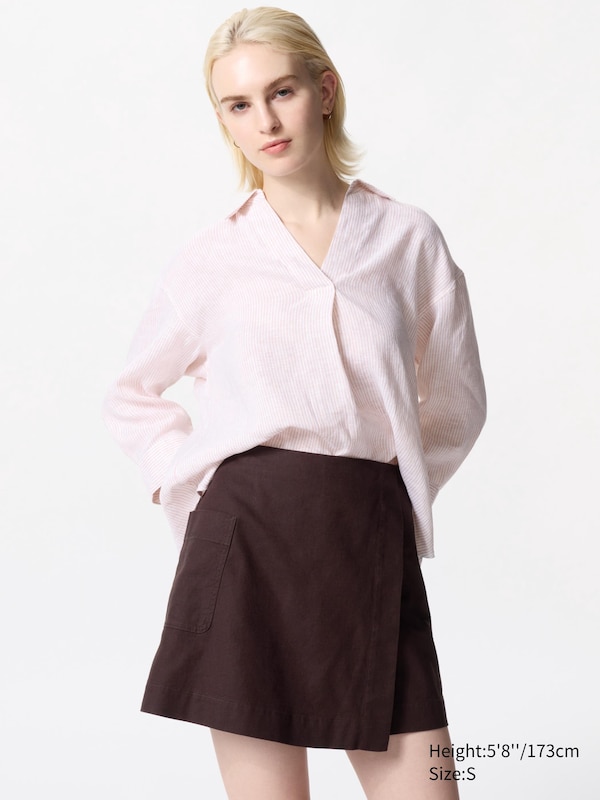 

Юбка-Шорты из льняной смеси Uniqlo, коричневый