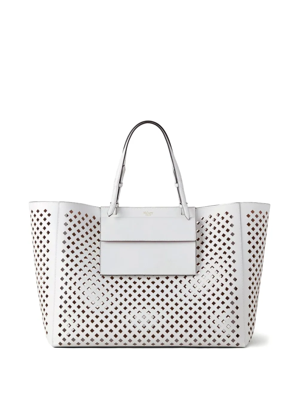 

Сумка-тоут из перфорированной кожи Mulberry, белый