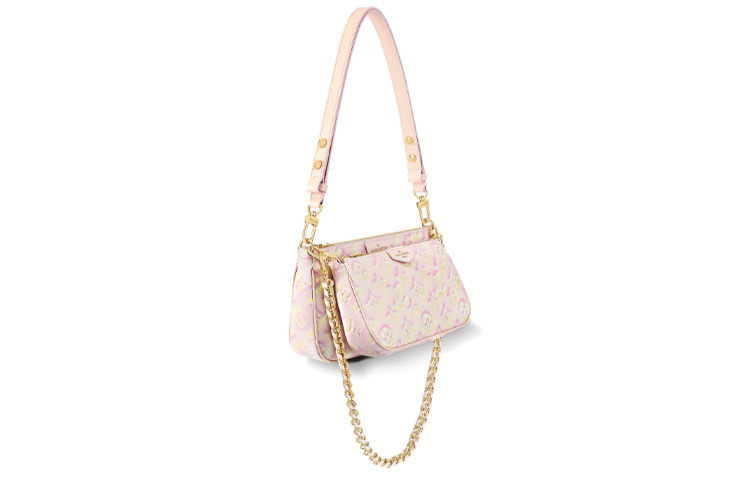 LOUIS VUITTON Сумка кросс-боди многосекционная светло-розовая — фото 2