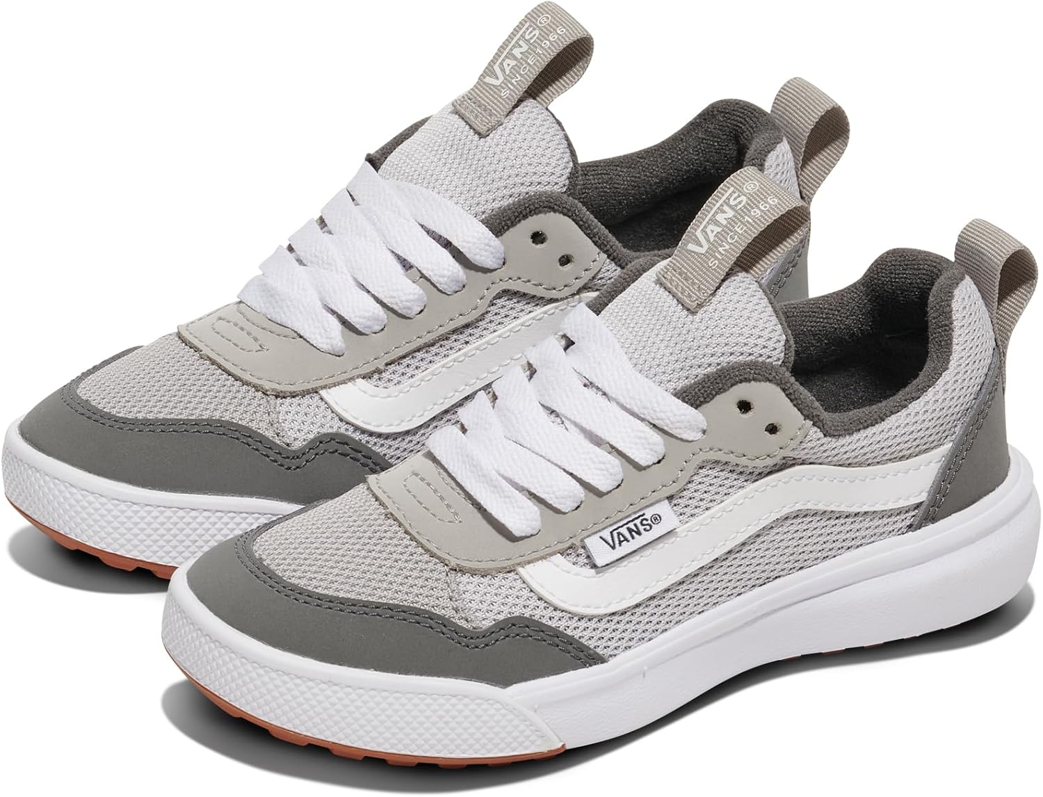 Кроссовки Vans для детей и подростков, Спортивная обувь для мальчиков и девочек для ходьбы, походов и моды, белый/серый — фото 2