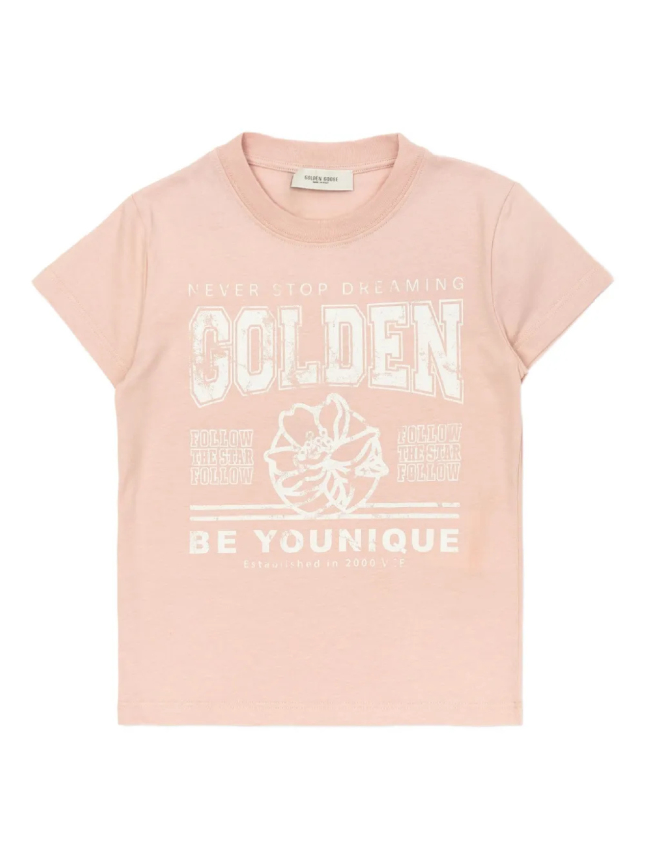 

Футболка из хлопка с логотипом Golden Goose Kids, розовый