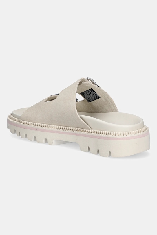 Замшевые шлепанцы Double strap sandal suede Tommy Jeans, бежевый — фото 3