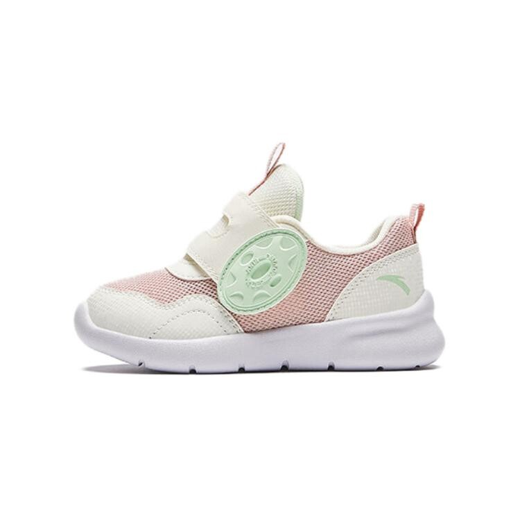 

Кроссовки Anta kids Toddler Shoes TD Low-top Halo Pink/Ivory White/Freshwater Green, белый