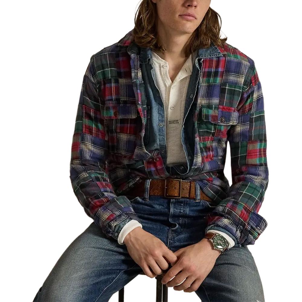 Мужская рубашка с разноцветным лацканом, средней рабочей одеждой Polo Ralph Lauren, мультиколор — фото 4