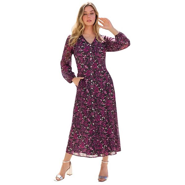 

Женское платье макси в стиле бохо plus size Roaman'S, Rasberry Watercolor