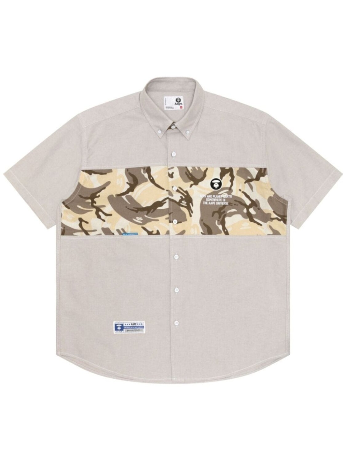

Рубашка с камуфляжной вставкой AAPE BY *A BATHING APE, бежевый