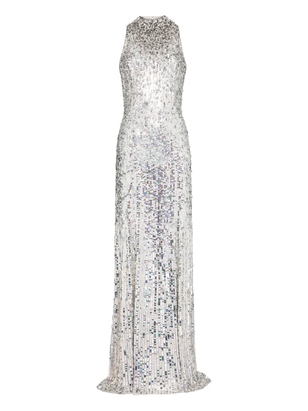 

Платье макси с пайетками Jenny Packham, серый