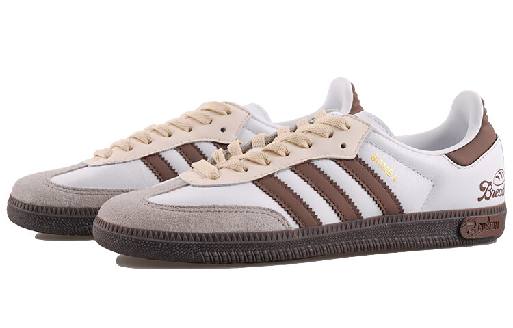 Кроссовки adidas originals Samba Series Skateboarding Shoes Unisex Low-top White, коричневый — фото 2