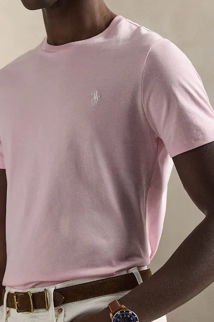 Футболка базовая хлопковая Polo Ralph Lauren, розовый — фото 4
